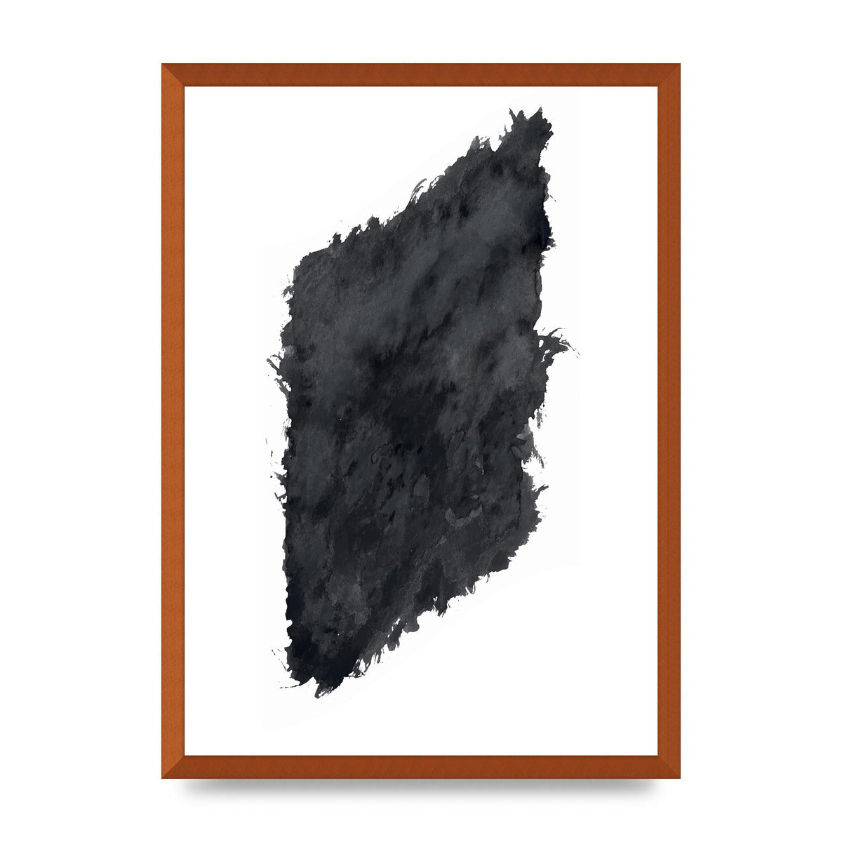Abstract Painted Shape Black White Printed Poster - A2 framed