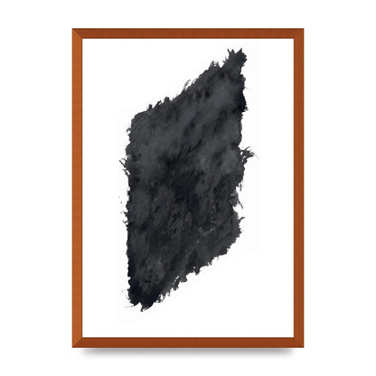 Abstract Painted Shape Black White Printed Poster - A2 framed