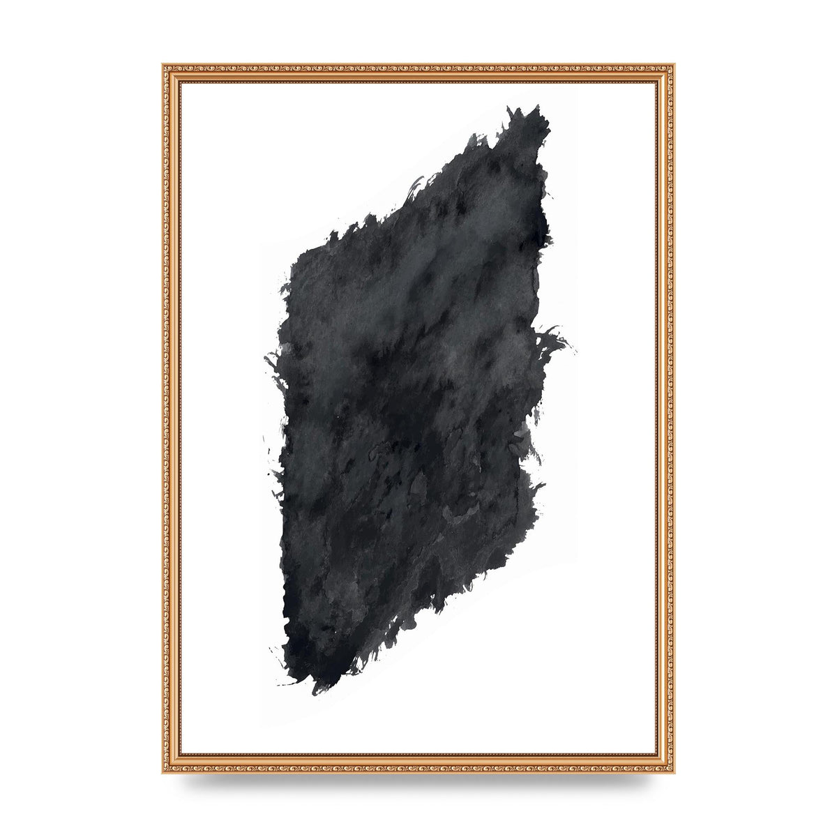 Abstract Painted Shape Black White Printed Poster - A2 framed