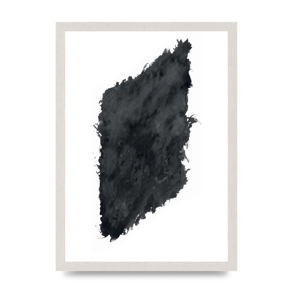 Abstract Painted Shape Black White Printed Poster - A3 framed