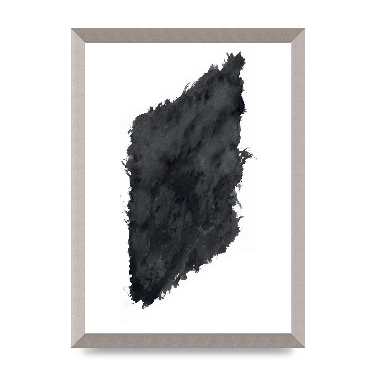 Abstract Painted Shape Black White Printed Poster - A3 framed