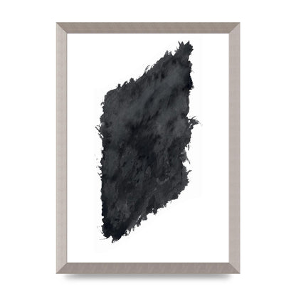 Abstract Painted Shape Black White Printed Poster - A3 framed