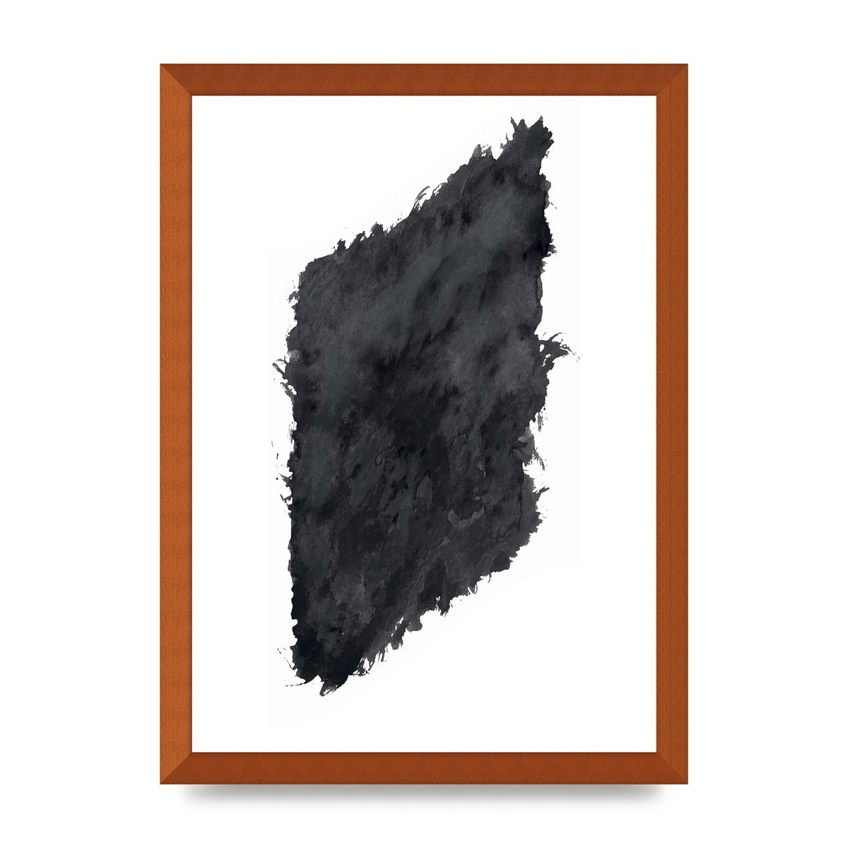 Abstract Painted Shape Black White Printed Poster - A3 framed