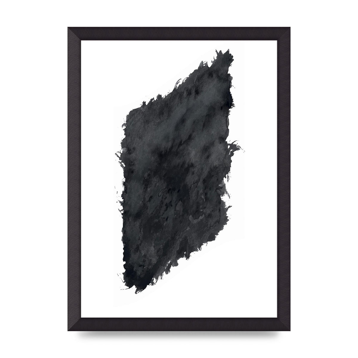 Abstract Painted Shape Black White Printed Poster - A3 framed