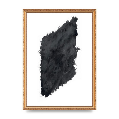Abstract Painted Shape Black White Printed Poster - A3 framed