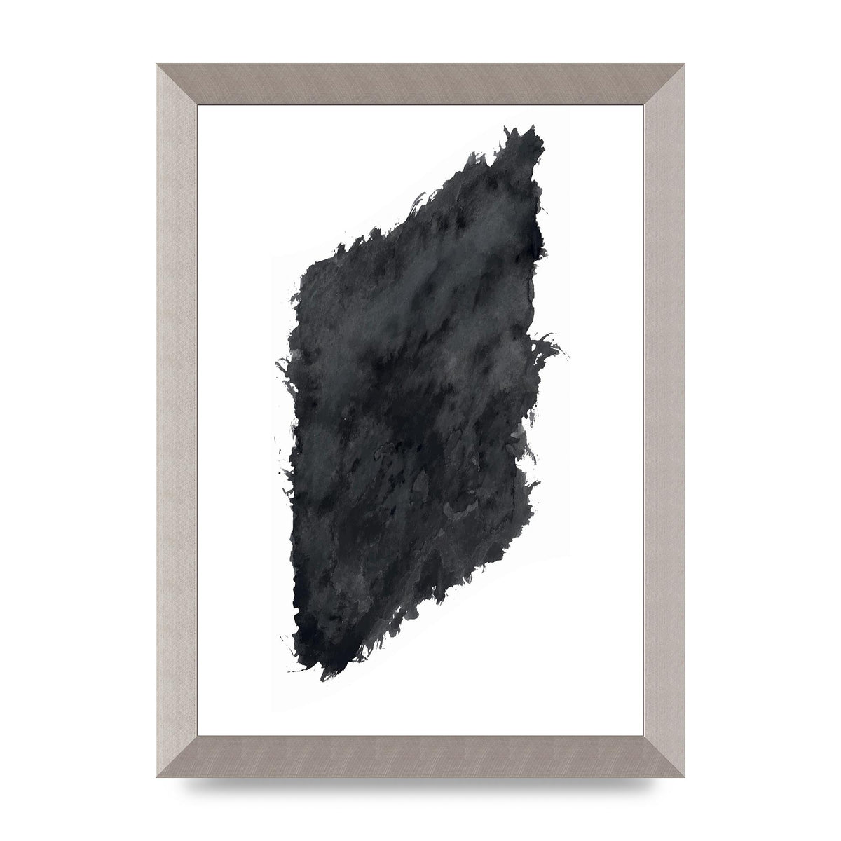 Abstract Painted Shape Black White Printed Poster - A4 framed