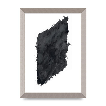 Abstract Painted Shape Black White Printed Poster - A4 framed