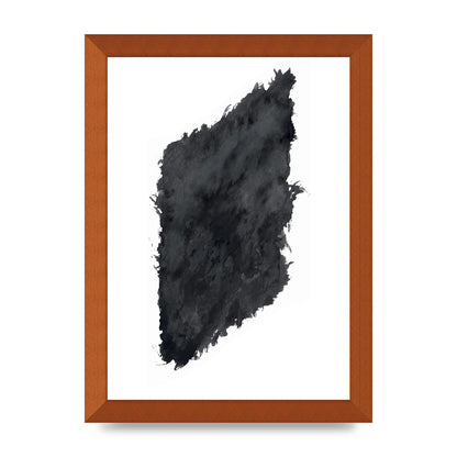 Abstract Painted Shape Black White Printed Poster - A4 framed