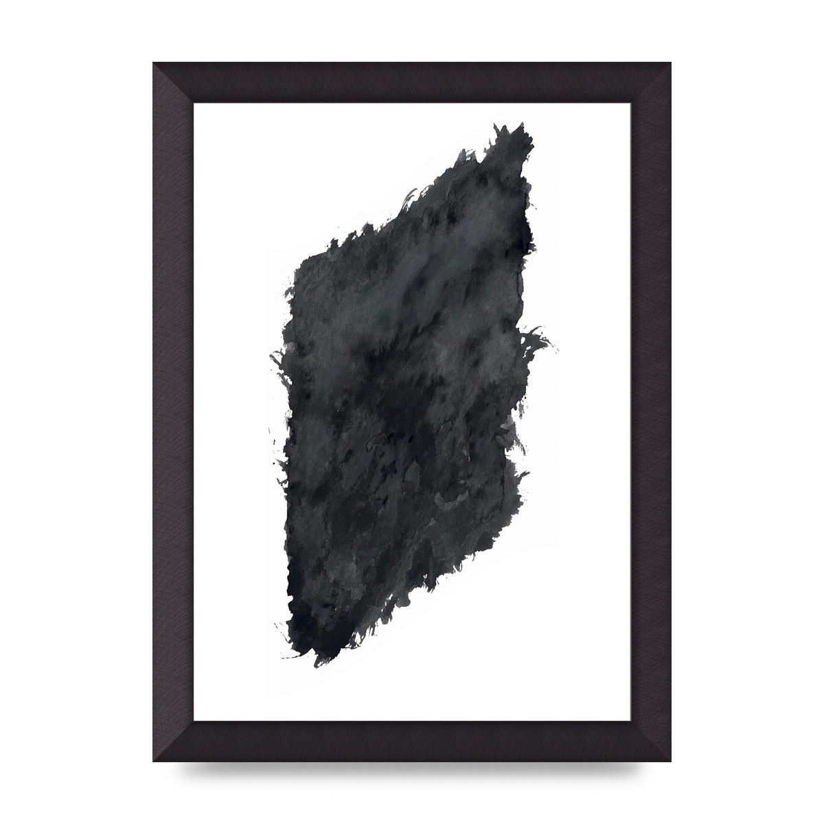 Abstract Painted Shape Black White Printed Poster - A4 framed