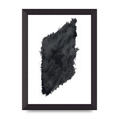 Abstract Painted Shape Black White Printed Poster - A4 framed