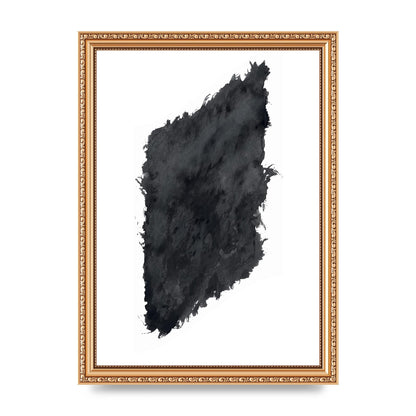Abstract Painted Shape Black White Printed Poster - A4 framed