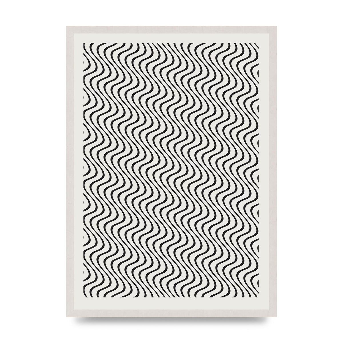 Abstract Line Illusion Ecru Wall Art - A2 framed