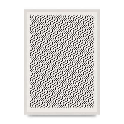 Abstract Line Illusion Ecru Wall Art - A2 framed