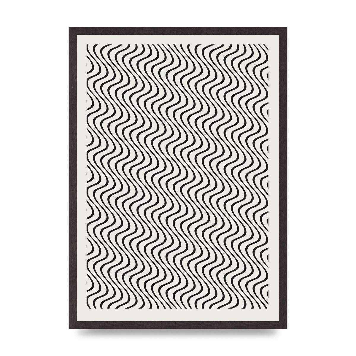 Abstract Line Illusion Ecru Wall Art - A2 framed