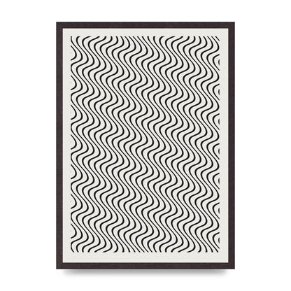 Abstract Line Illusion Ecru Wall Art - A2 framed