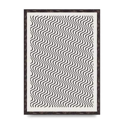 Abstract Line Illusion Ecru Wall Art - A2 framed