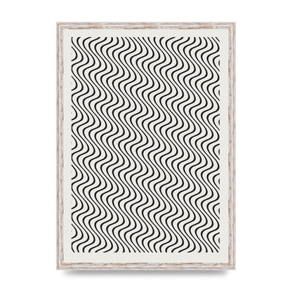 Abstract Line Illusion Ecru Wall Art - A2 framed