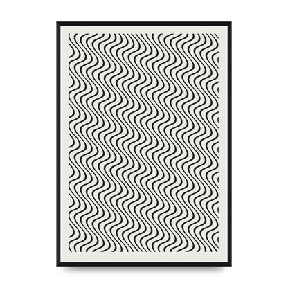 Abstract Line Illusion Ecru Wall Art - A2 framed