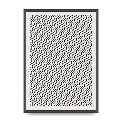 Abstract Line Illusion Ecru Wall Art - A2 framed