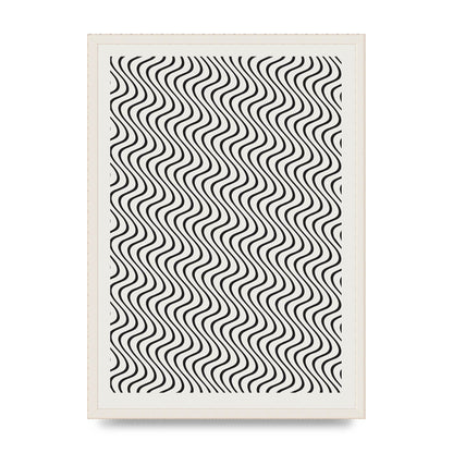Abstract Line Illusion Ecru Wall Art - A2 framed