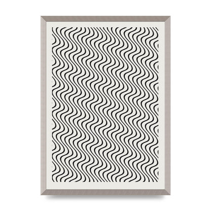 Abstract Line Illusion Ecru Wall Art - A2 framed