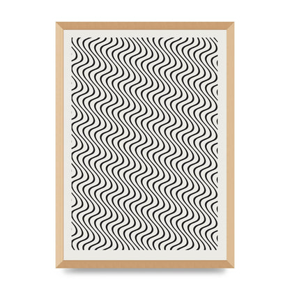 Abstract Line Illusion Ecru Wall Art - A2 framed