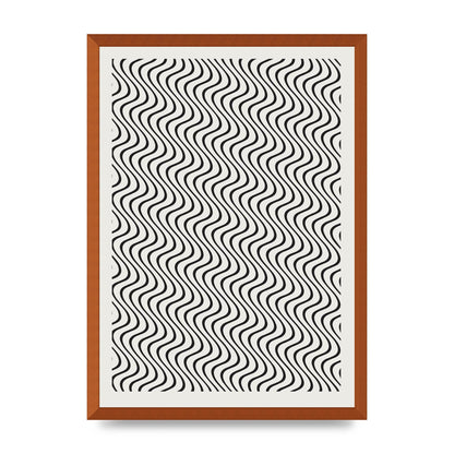 Abstract Line Illusion Ecru Wall Art - A2 framed