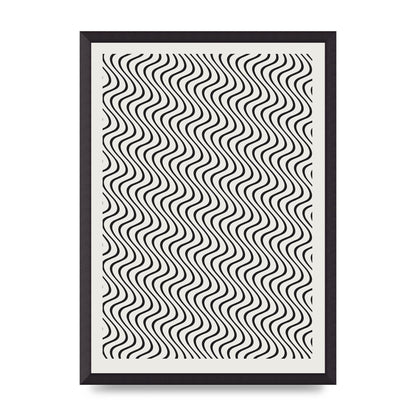 Abstract Line Illusion Ecru Wall Art - A2 framed