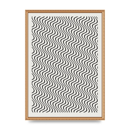 Abstract Line Illusion Ecru Wall Art - A2 framed