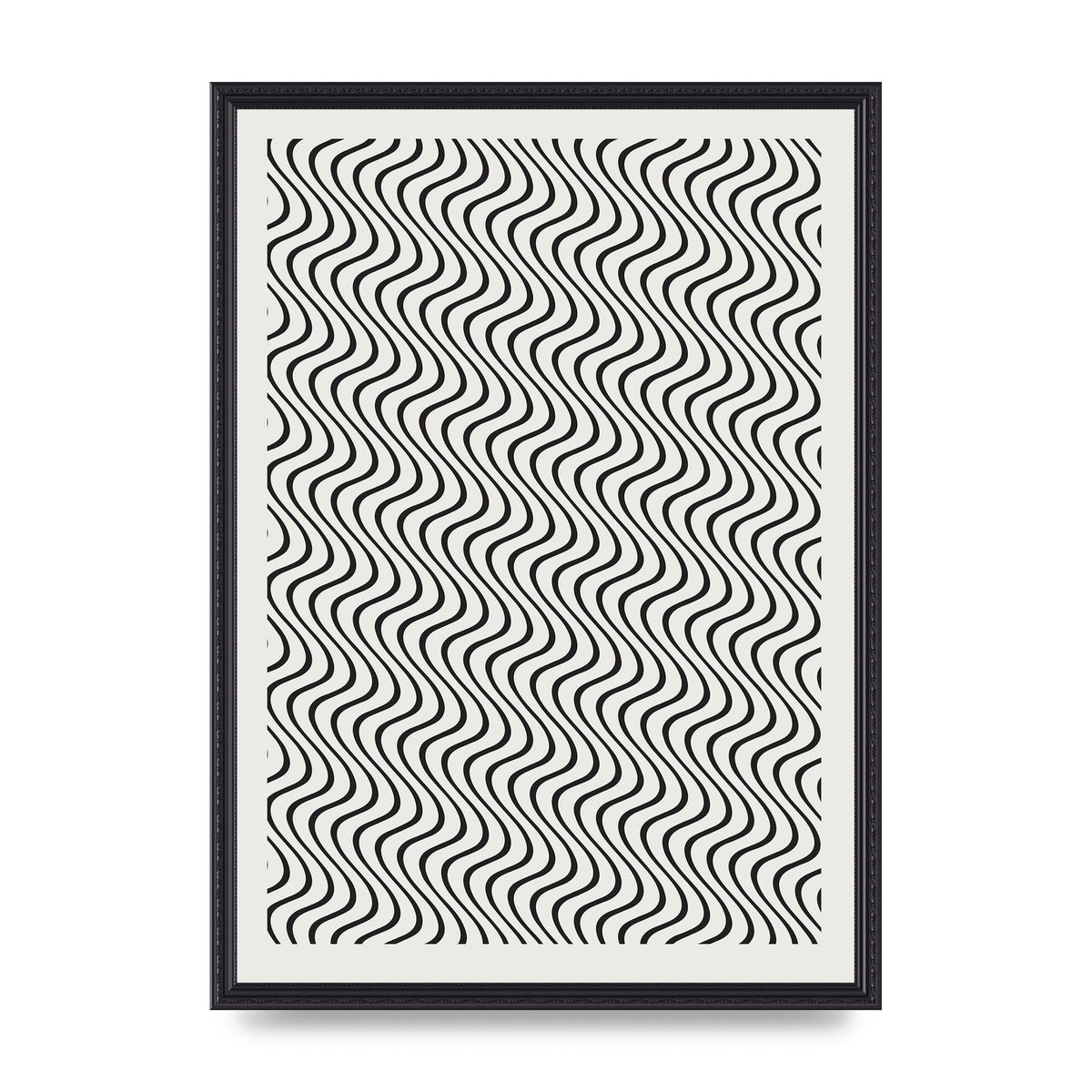 Abstract Line Illusion Ecru Wall Art - A2 framed
