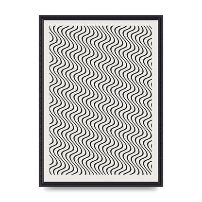 Abstract Line Illusion Ecru Wall Art - A2 framed