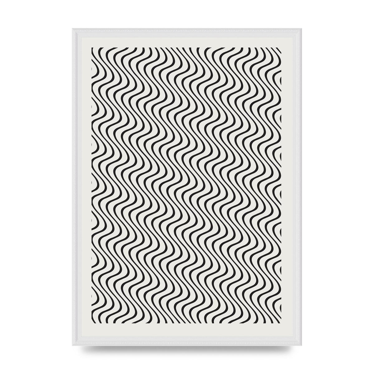 Abstract Line Illusion Ecru Wall Art - A2 framed