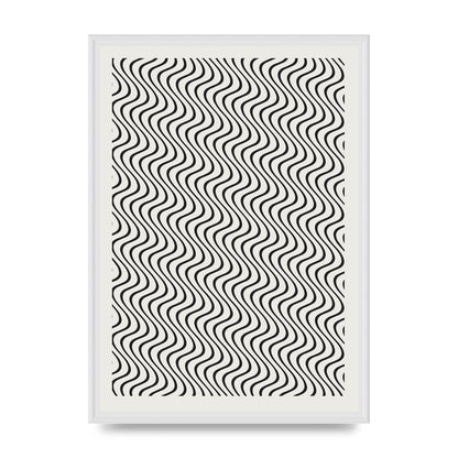 Abstract Line Illusion Ecru Wall Art - A2 framed