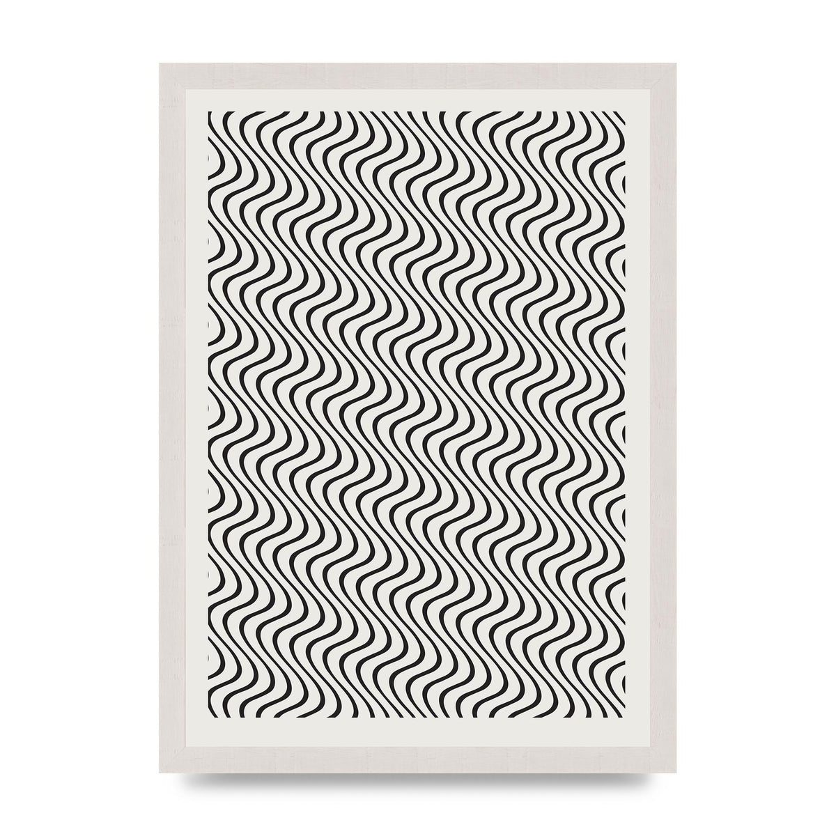 Abstract Line Illusion Ecru Wall Art - A3 framed
