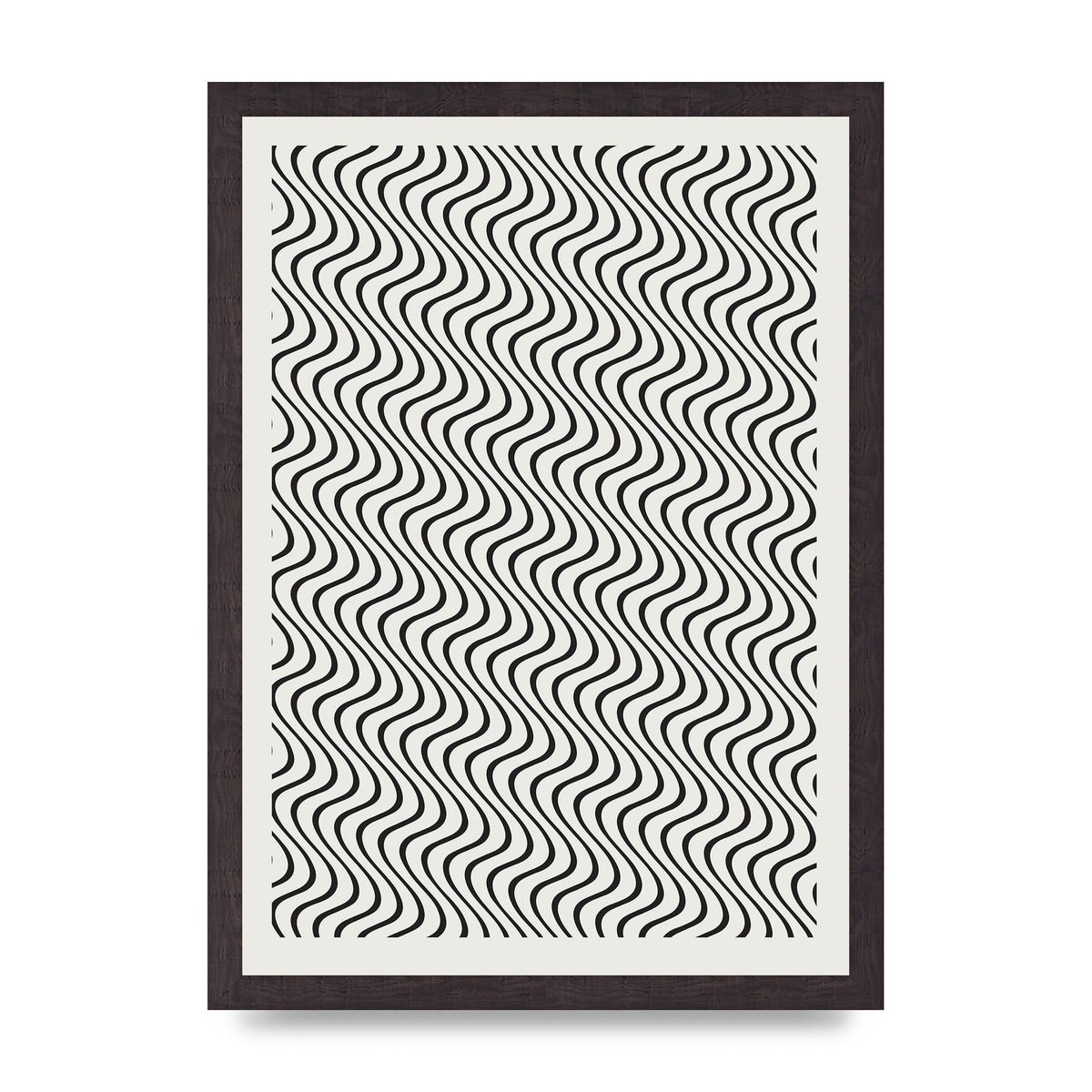 Abstract Line Illusion Ecru Wall Art - A3 framed