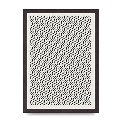Abstract Line Illusion Ecru Wall Art - A3 framed