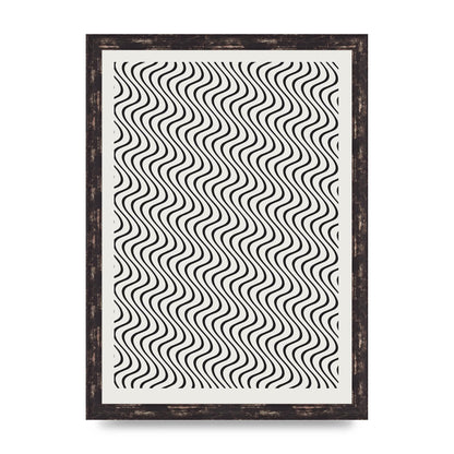 Abstract Line Illusion Ecru Wall Art - A3 framed