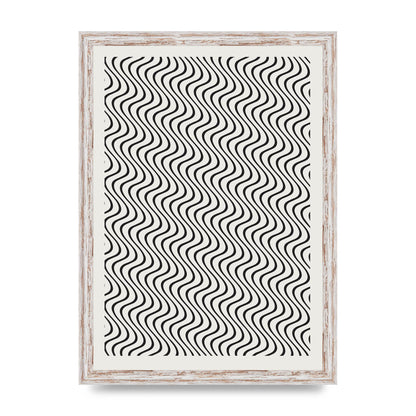 Abstract Line Illusion Ecru Wall Art - A3 framed