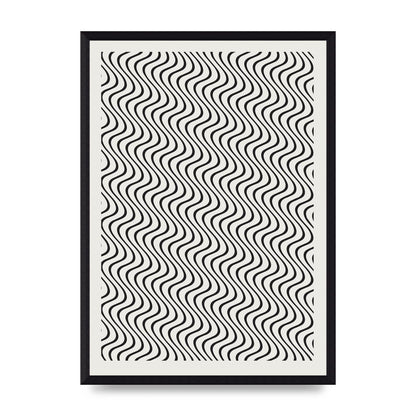 Abstract Line Illusion Ecru Wall Art - A3 framed