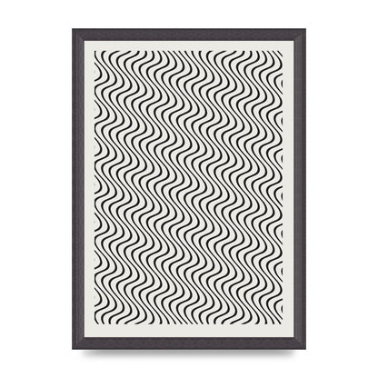 Abstract Line Illusion Ecru Wall Art - A3 framed