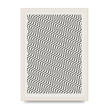 Abstract Line Illusion Ecru Wall Art - A3 framed