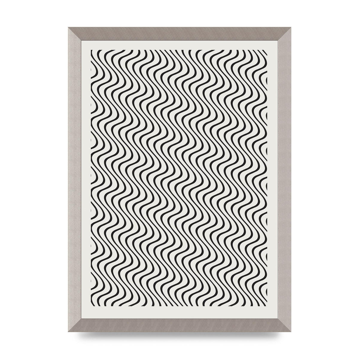 Abstract Line Illusion Ecru Wall Art - A3 framed