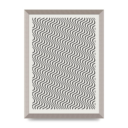 Abstract Line Illusion Ecru Wall Art - A3 framed