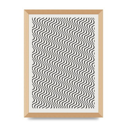 Abstract Line Illusion Ecru Wall Art - A3 framed