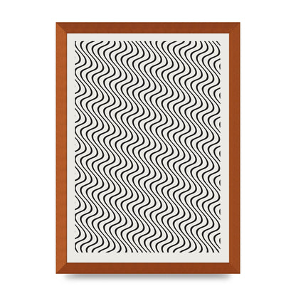 Abstract Line Illusion Ecru Wall Art - A3 framed
