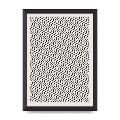 Abstract Line Illusion Ecru Wall Art - A3 framed