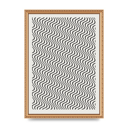 Abstract Line Illusion Ecru Wall Art - A3 framed