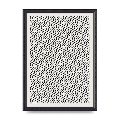 Abstract Line Illusion Ecru Wall Art - A3 framed