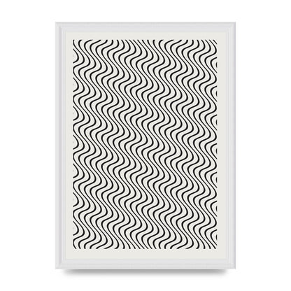 Abstract Line Illusion Ecru Wall Art - A3 framed