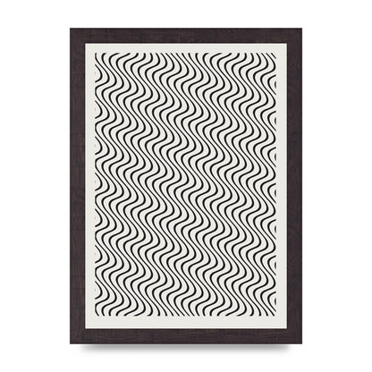 Abstract Line Illusion Ecru Wall Art - A4 framed